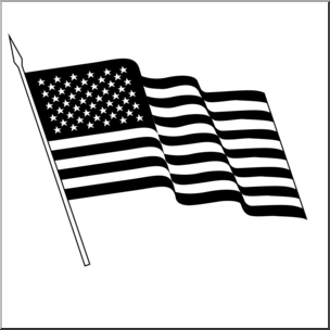 Clip Art: U.S. Flag 2 B&W