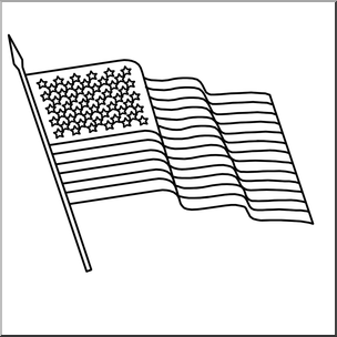 Clip Art: U.S. Flag 2 Outline