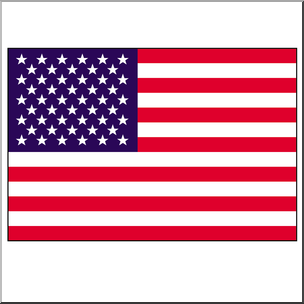 Clip Art: U.S. Flag 1 Color