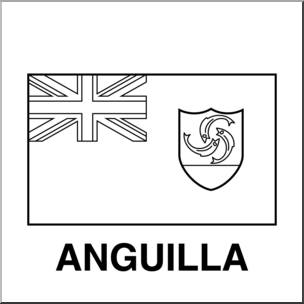 Clip Art: Flags: Anguilla B&W