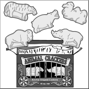 Clip Art: Animal Crackers Grayscale