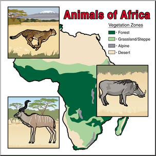 Clip Art: Animals of Africa Color