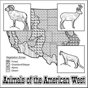 Clip Art: Animals of the American West B&W