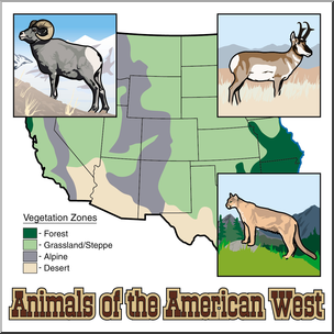 Clip Art: Animals of the American West Color