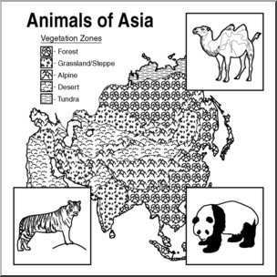 Clip Art: Animals of Asia B&W
