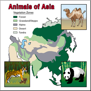 Clip Art: Animals of Asia Color