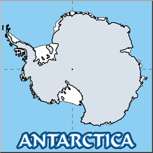 Clip Art: Antarctica Map Color Blank