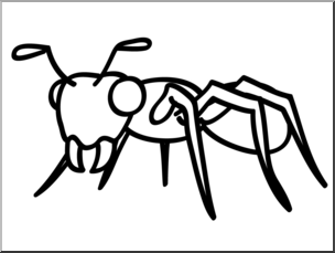 Clip Art: Basic Words: Ant B&W Unlabeled