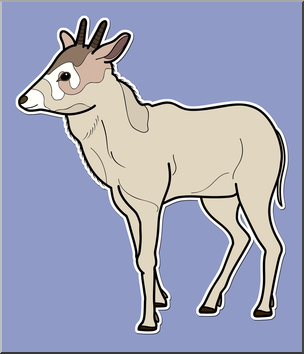 Clip Art: Baby Animals: Antelope Calf Color 2