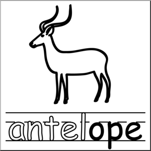 Clip Art: Basic Words: -ope Phonics: Antelope B&W