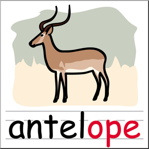 Clip Art: Basic Words: -ope Phonics: Antelope Color