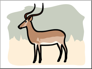 Clip Art: Basic Words: Antelope Color Unlabeled