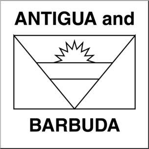 Clip Art: Flags: Antigua & Barbuda B&W