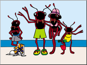 Clip Art: Ants on Vacation Color