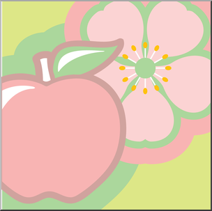 Clip Art: Apple and Apple Blossom Color 2