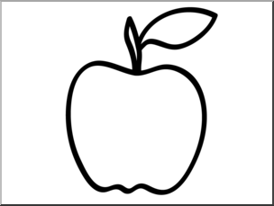 Clip Art: Basic Words: Apple 1 B&W Unlabeled