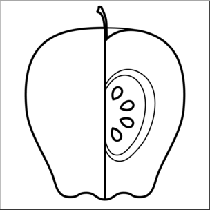 Clip Art: Fruit: Apple B&W