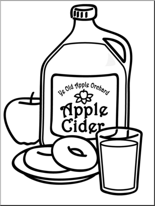 Clip Art: Apple Cider B&W