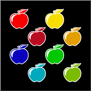 Clip Art: Apples: Color Group Inverted Color