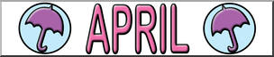 Clip Art: Month Banner: April Color