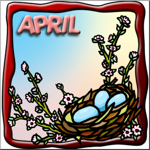Clip Art: Month Graphic: April Color