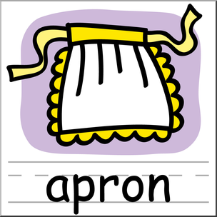 Clip Art: Basic Words: Apron Color Labeled