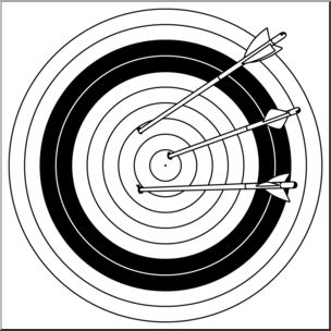 Clip Art: Archery 01 B&W