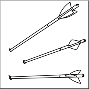 Clip Art: Archery Arrows 02 B&W