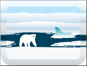 Clip Art: Habitat Button: Arctic Color