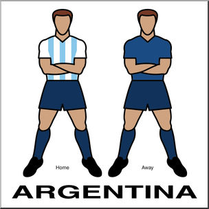 Clip Art: Men’s Uniforms: Argentina Color