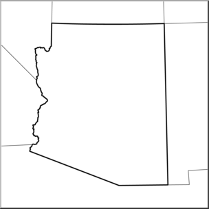 Clip Art: US State Maps: Arizona B&W