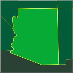 Clip Art: US State Maps: Arizona Color
