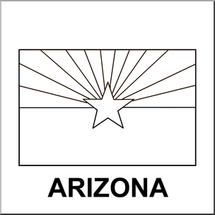 Clip Art: Flags: Arizona B&W