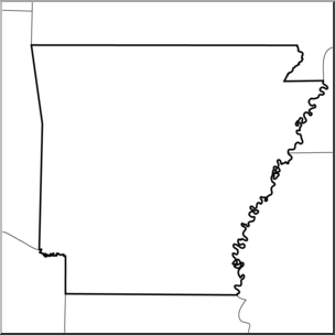 Clip Art: US State Maps: Arkansas B&W