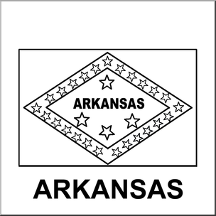 Clip Art: Flags: Arkansas B&W