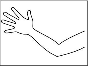 Clip Art: Parts of the Body: Arm B&W Unlabeled
