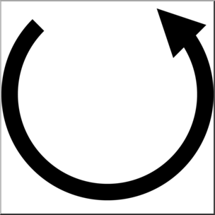 Clip Art: Arrow 04 Circular Counter Clockwise 01 B&W