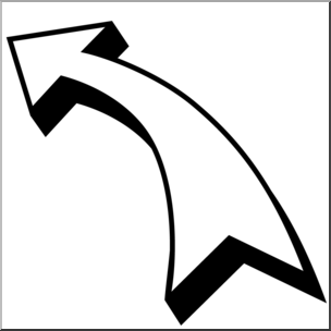 Clip Art: Arrow Curved Left B&W