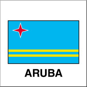 Clip Art: Flags: Aruba Color