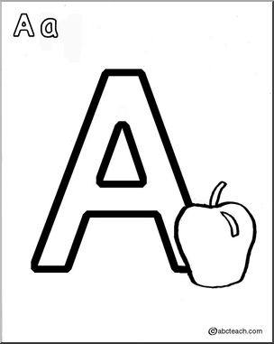 Coloring Page: Alphabet-  A