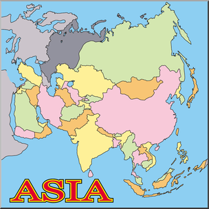 Clip Art: Asia Map Color Blank