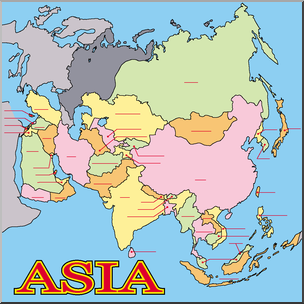 Clip Art: Asia Map Color Unlabeled