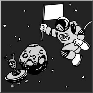 Clip Art: Astronaut Grayscale