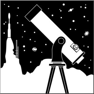Clip Art: Science Icon: Astronomy B&W