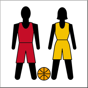 Clip Art: Athletes: Basketball Color