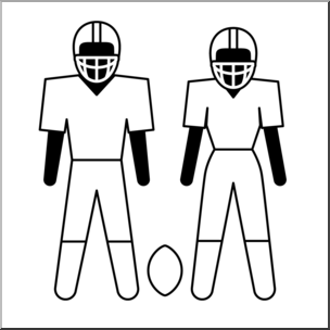 Clip Art: Athletes: Football B&W