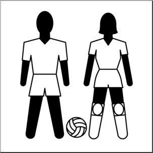 Clip Art: Athletes: Volleyball B&W