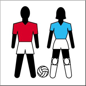 Clip Art: Athletes: Volleyball Color