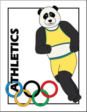 Clip Art: Cartoon Olympics: Panda Athletics Color