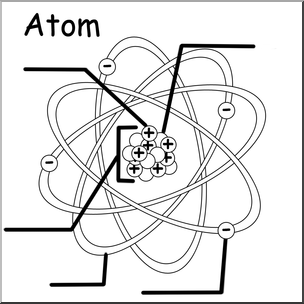 Clip Art: Atom B&W Unlabeled